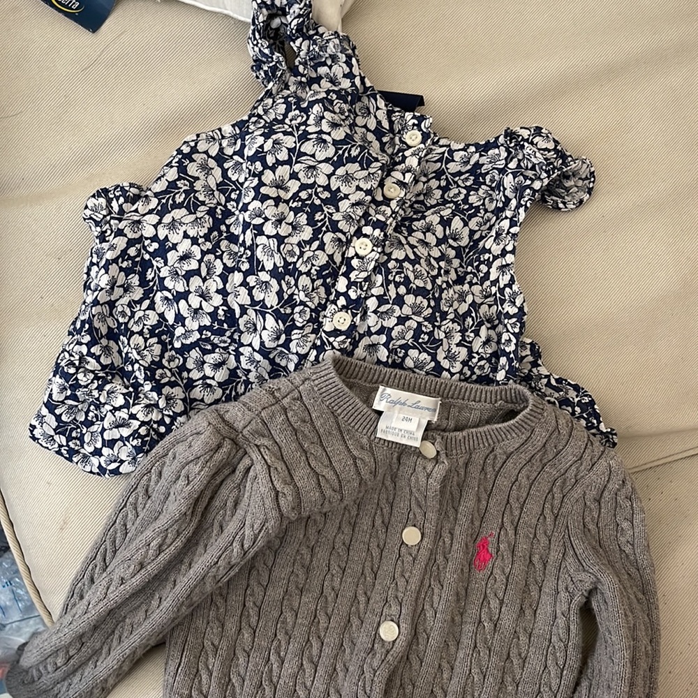 Ralph Lauren Floral Romper and Cardigan